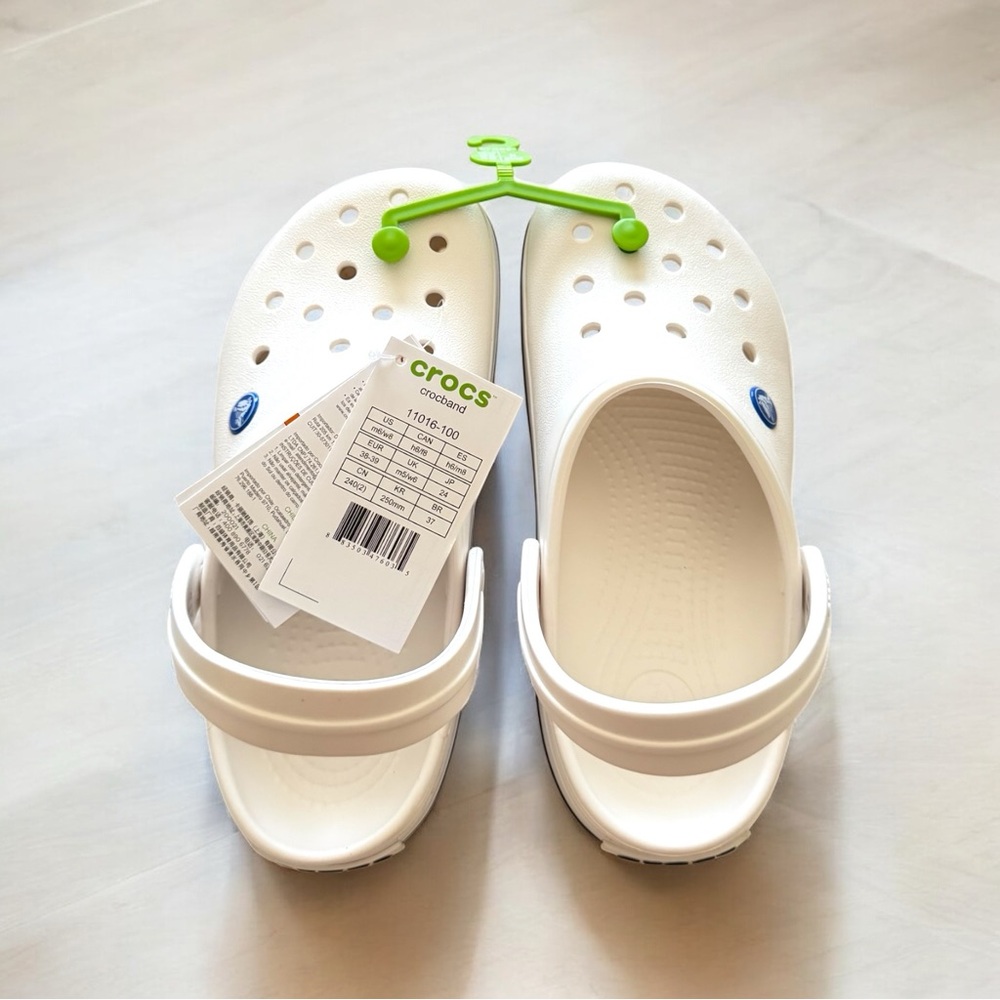 CROCS Unisex Adult Crocband Clog White Sandals NWT M6/W8, M10/W12